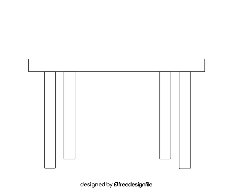 Table black and white clipart