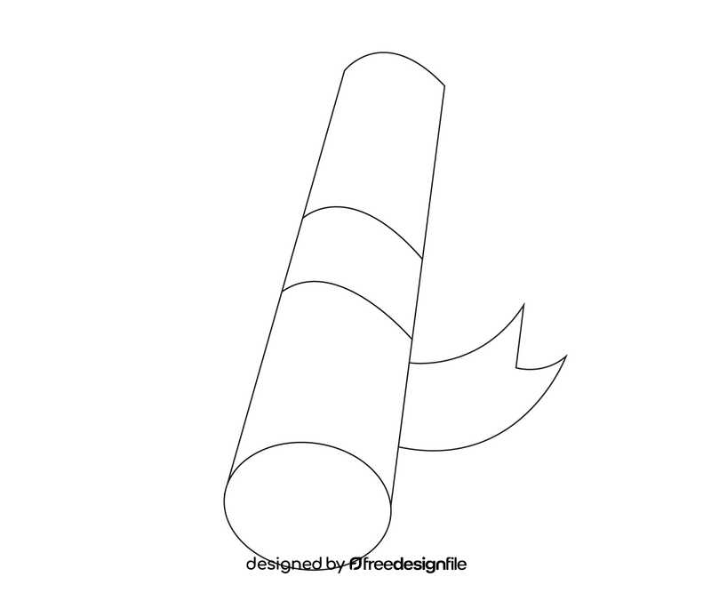 Paper rolled black and white clipart