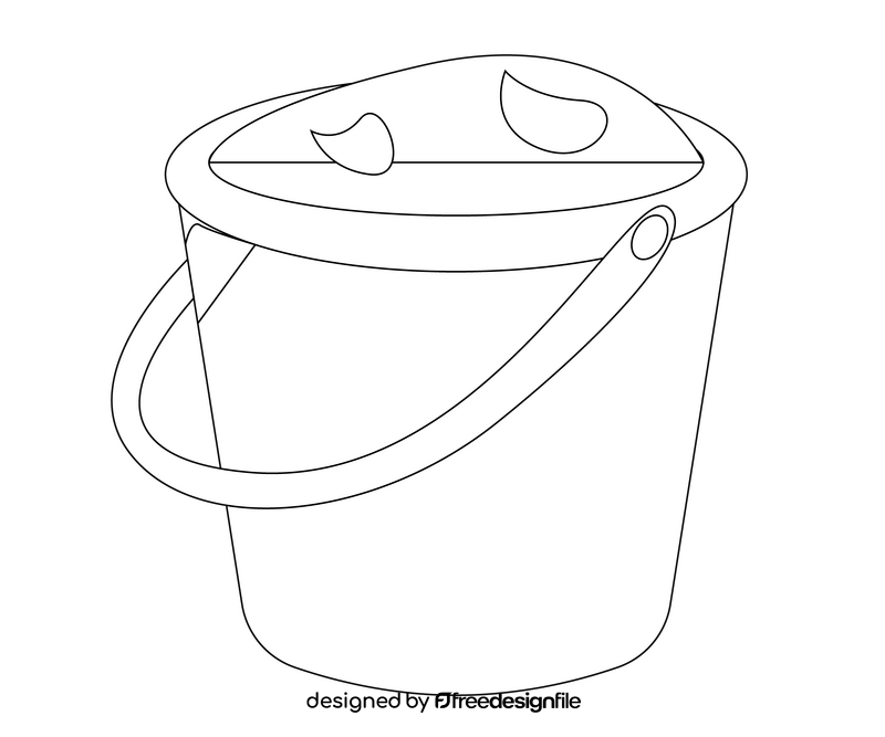Bucket of sand black and white clipart