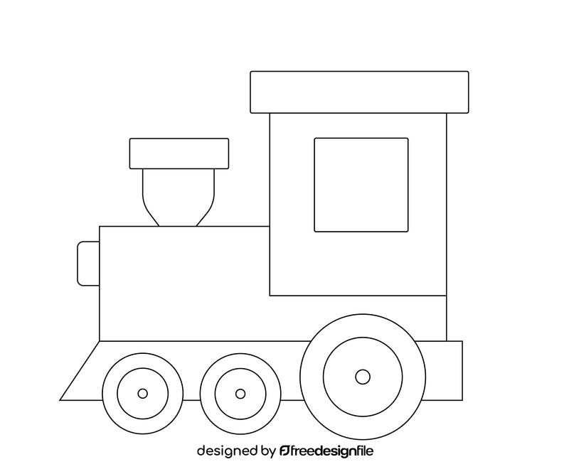 Locomotive train black and white clipart vector free download