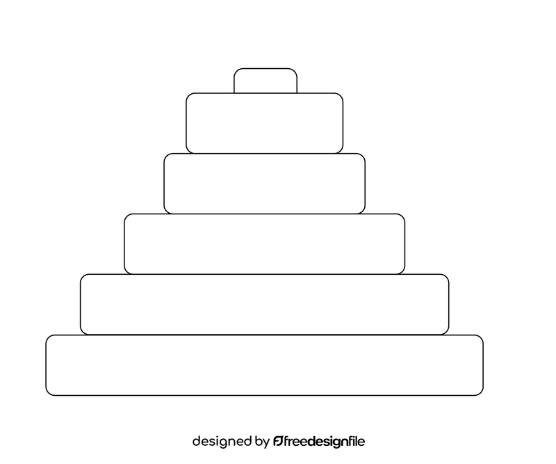 Pyramid toy black and white clipart