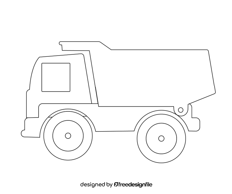 Kamaz truck illustration black and white clipart