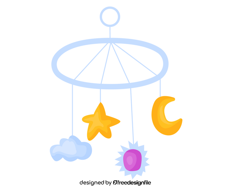 Baby bed hanging toys clipart