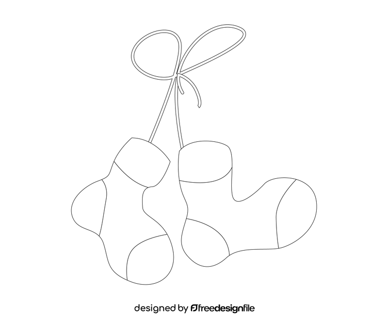 Yellow socks black and white clipart