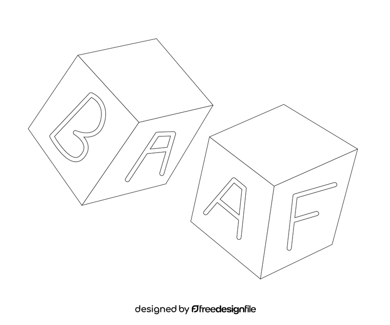 Cubes free black and white clipart