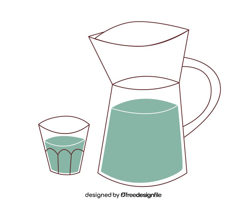 Jug and glass clipart