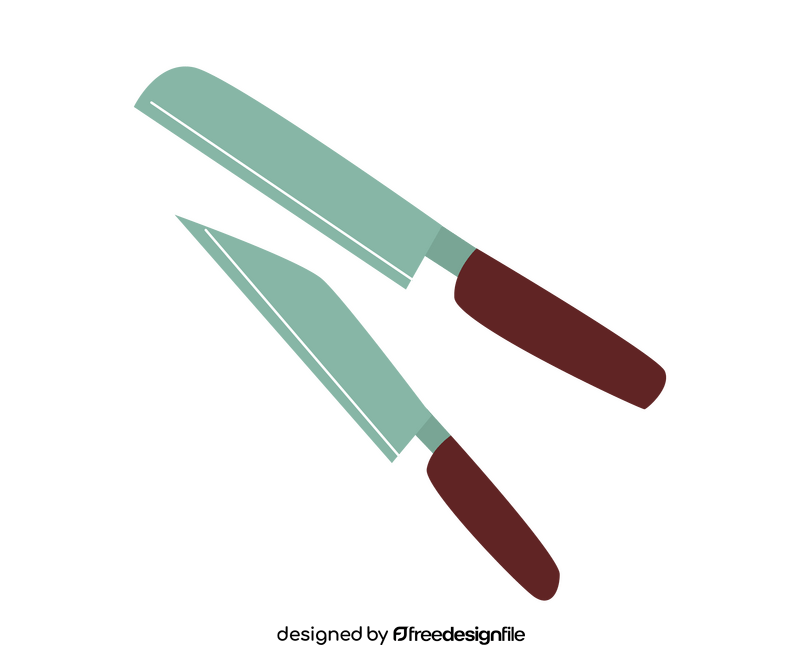 Kitchen knives drawing clipart