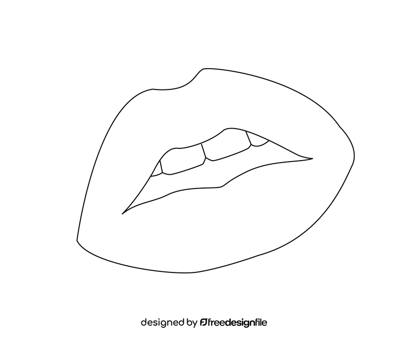 Free lips black and white clipart