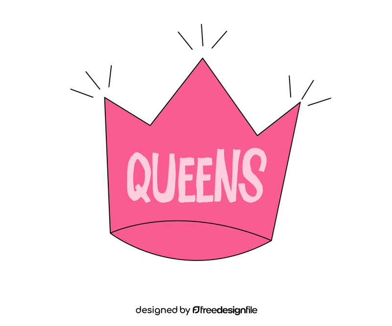 Pink cartoon queen crown clipart