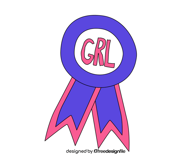 Girl Power medal, GRL PWR clipart
