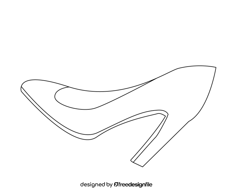 High heels women shoes black and white clipart