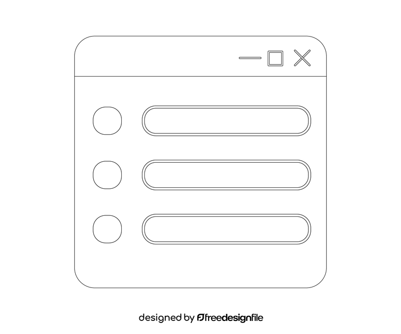 Browser, web page black and white clipart