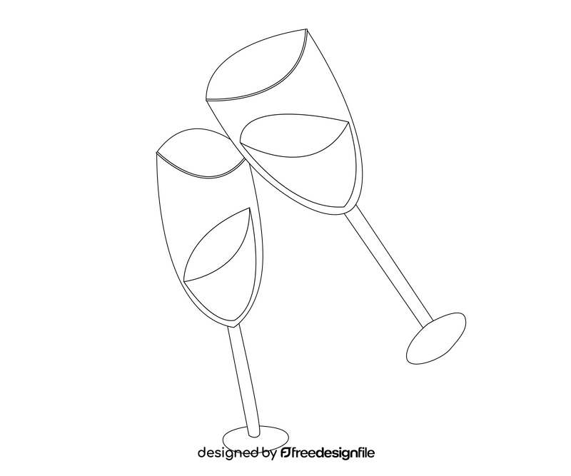 Free glasses of red wine black and white clipart