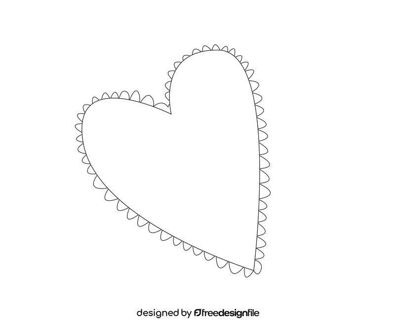 Heart black and white clipart