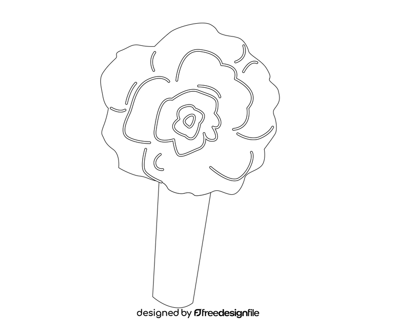 Wedding flower bouquet black and white clipart