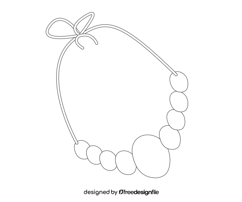 Bijouterie necklace black and white clipart