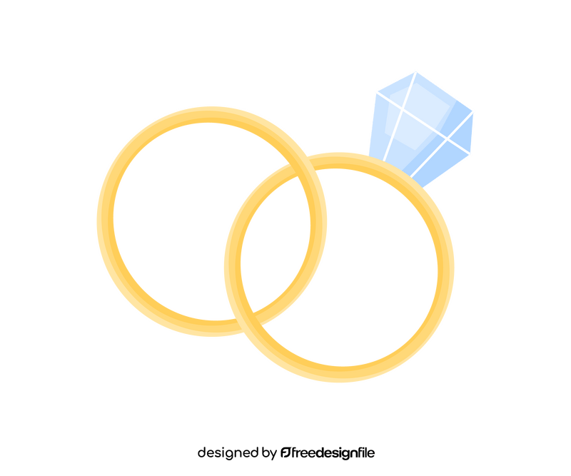 Wedding engagement rings clipart