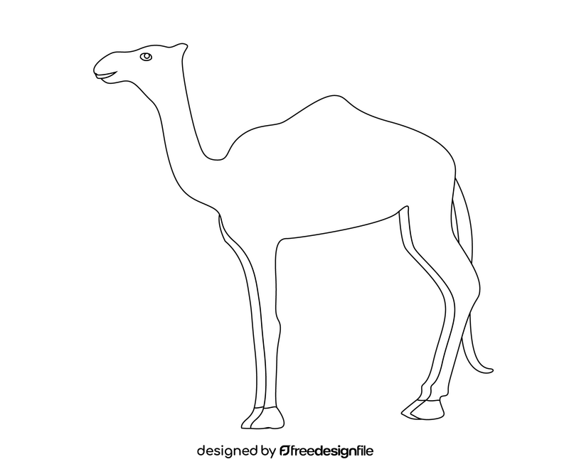 Camel free black and white clipart