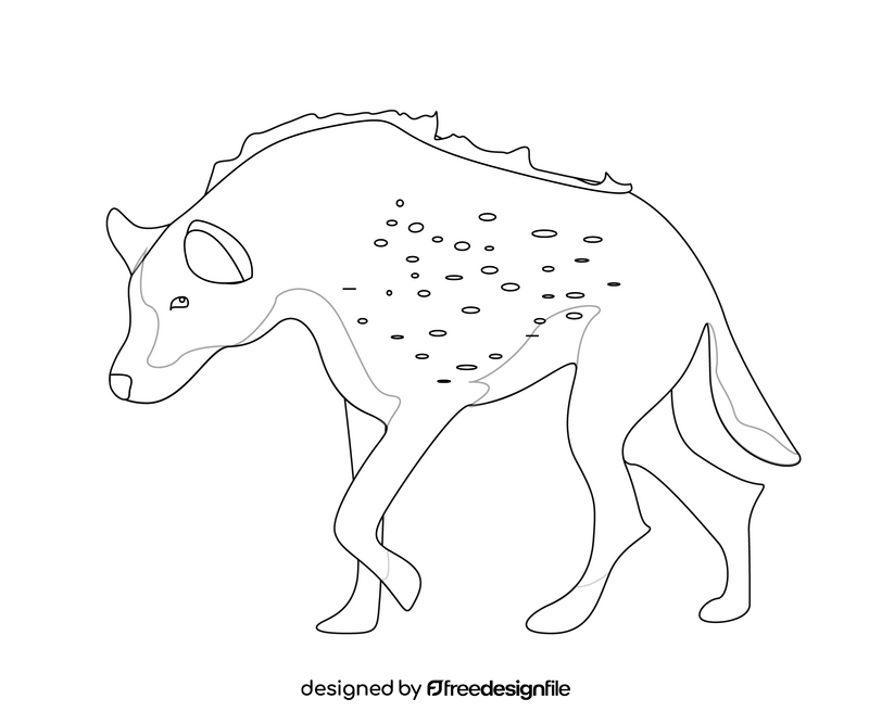 Jackal wolf illustration black and white clipart