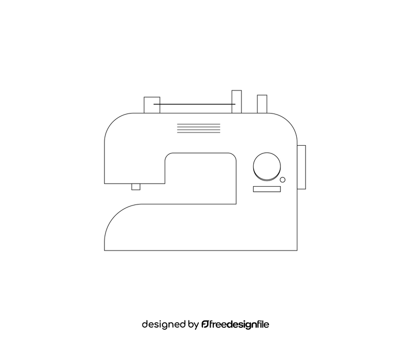 Sewing machine black and white clipart