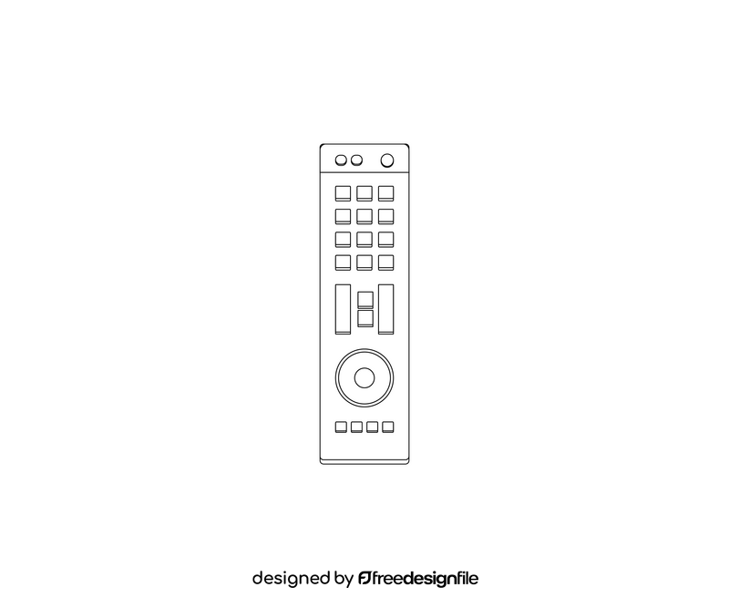 TV remote controller black and white clipart