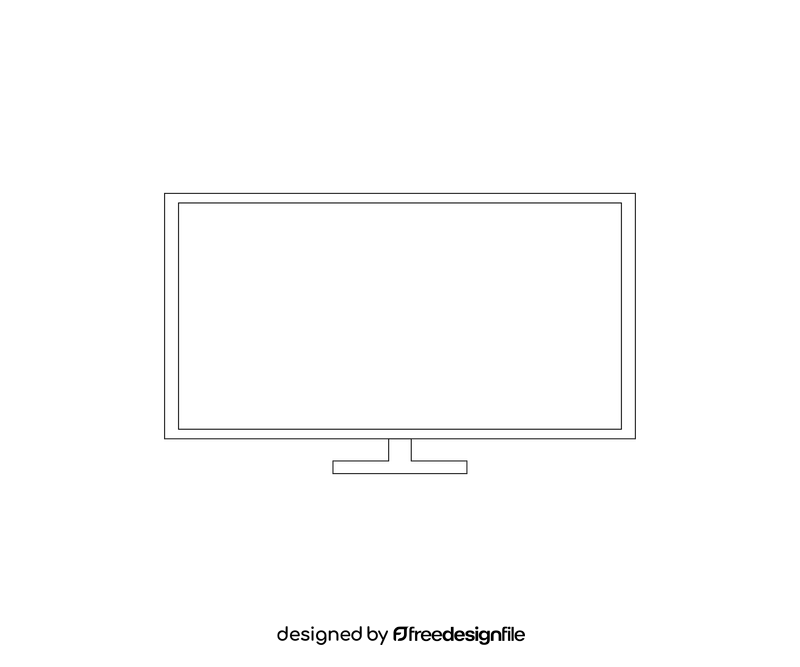 Television, cartoon TV black and white clipart