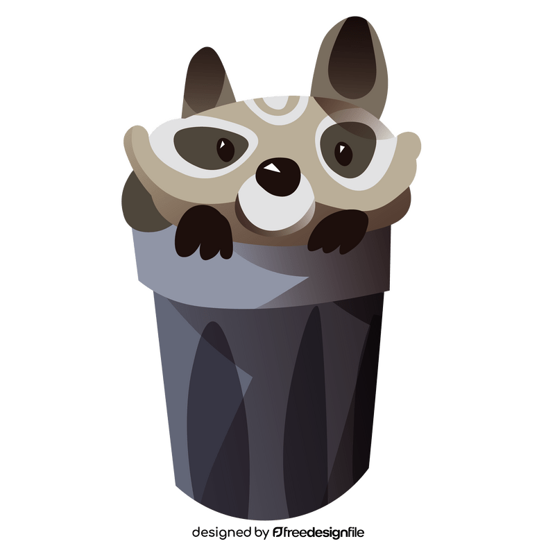 Racoon in trash hunter clipart