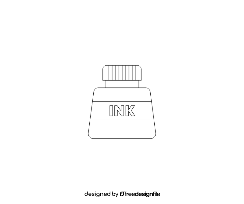 Ink Bottle Black And White Clipart