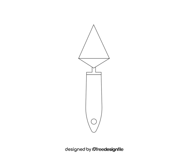 Cartoon painting trowel black and white clipart