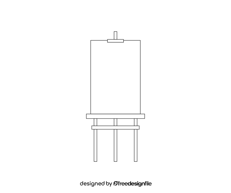 Art painting easel black and white clipart