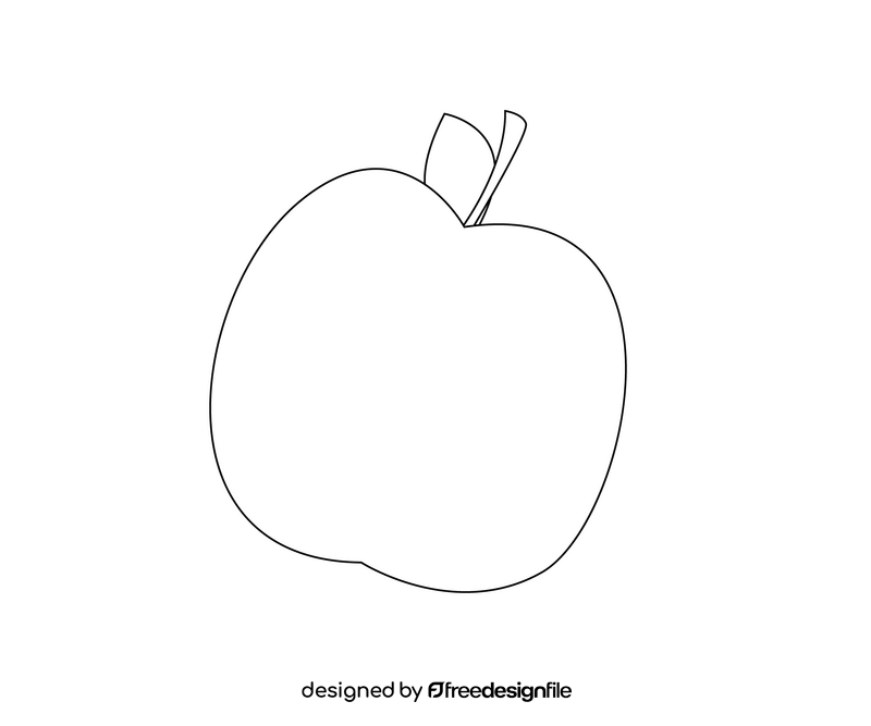 Apple drawing black and white clipart