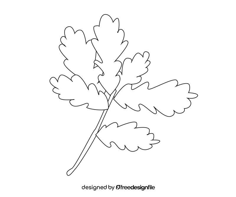 Free tree leaves black and white clipart