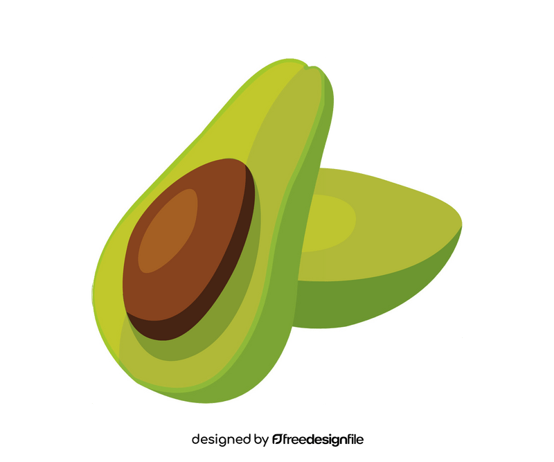Half avocado illustration clipart