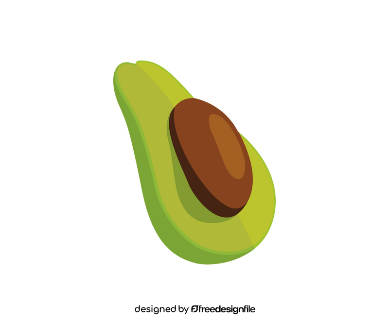Cartoon cut in half avocado clipart
