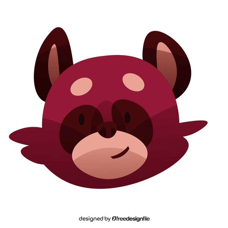 Cute red panda face clipart