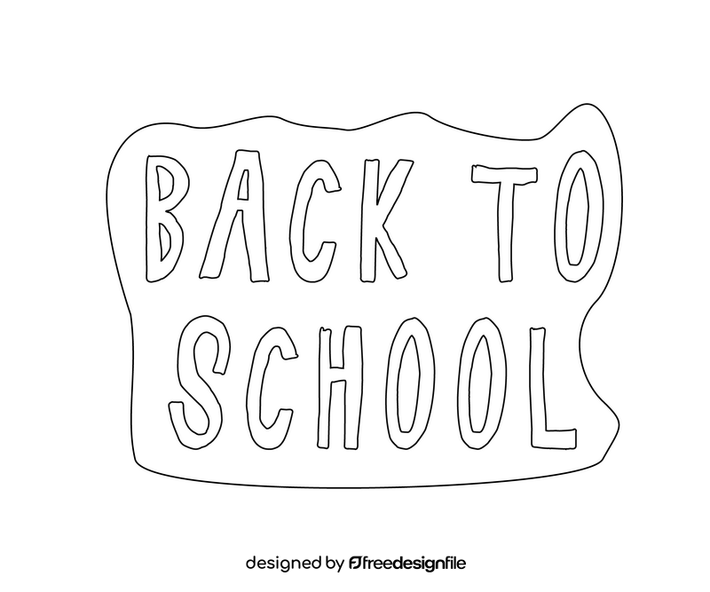 Back to school black and white clipart