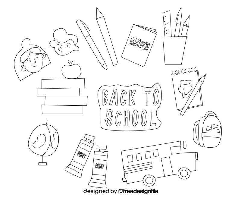 Back to school free black and white vector