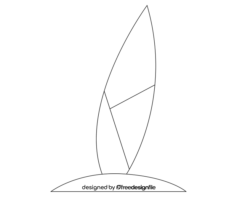 Surfboard drawing black and white clipart