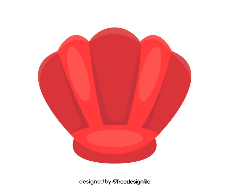 Red oyster shell clipart
