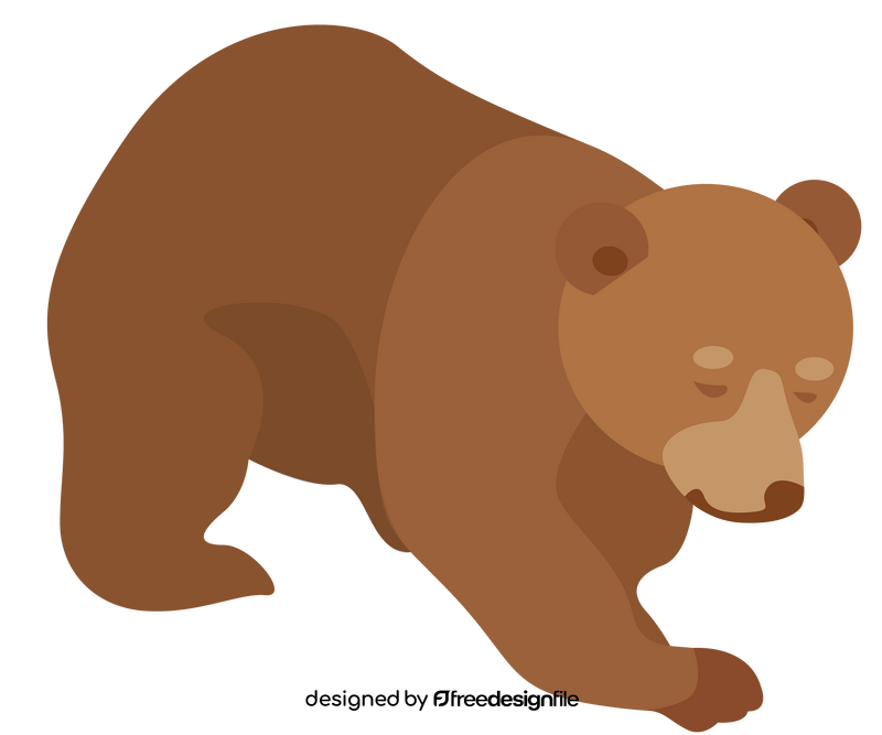 Walking bear illustration clipart