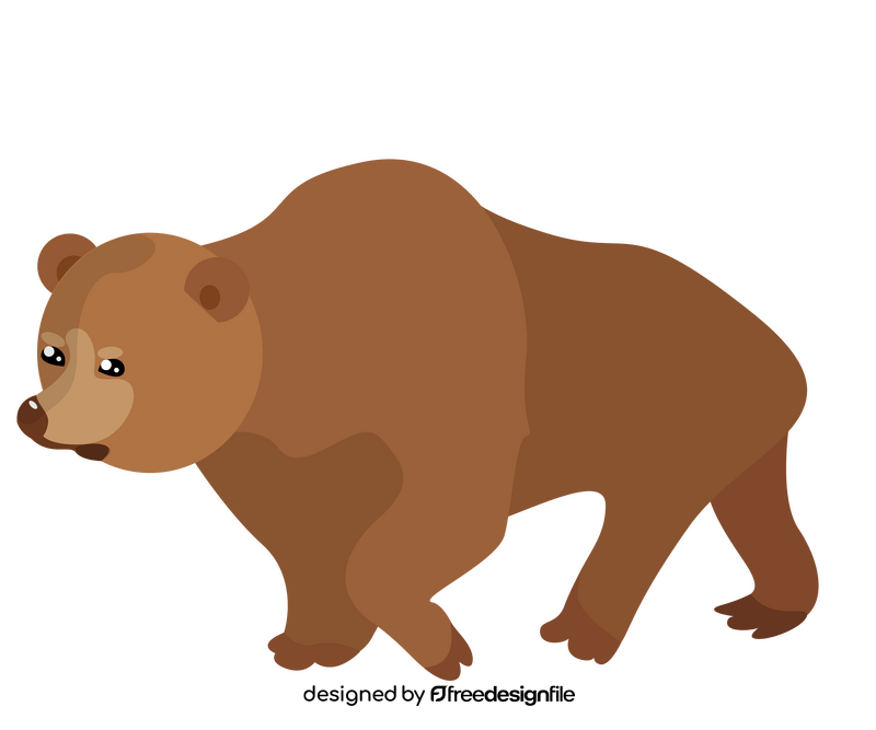 Running bear drawing clipart