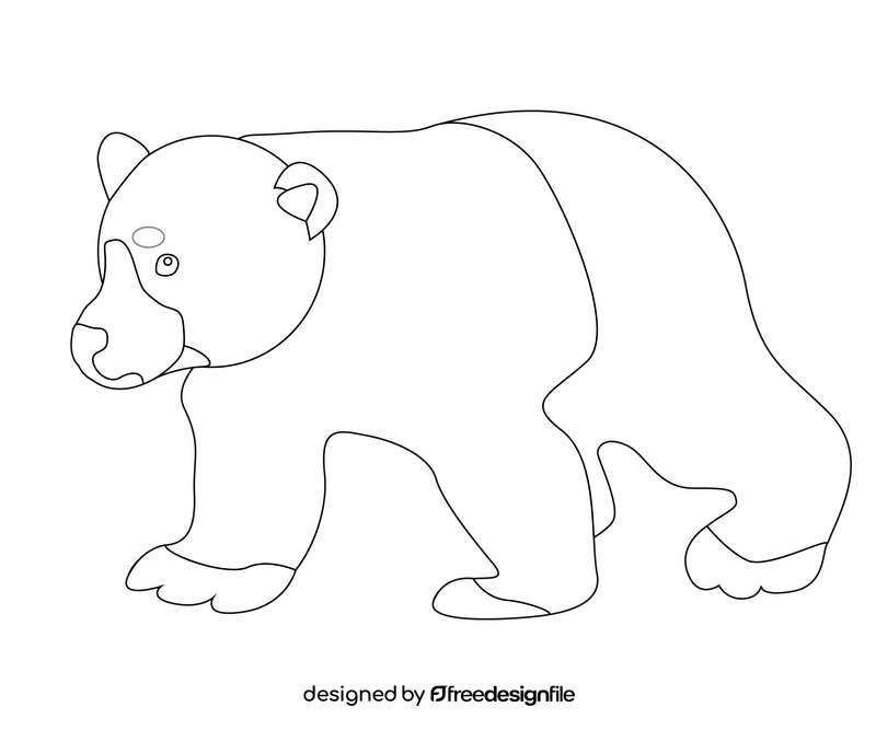 Free bear black and white clipart