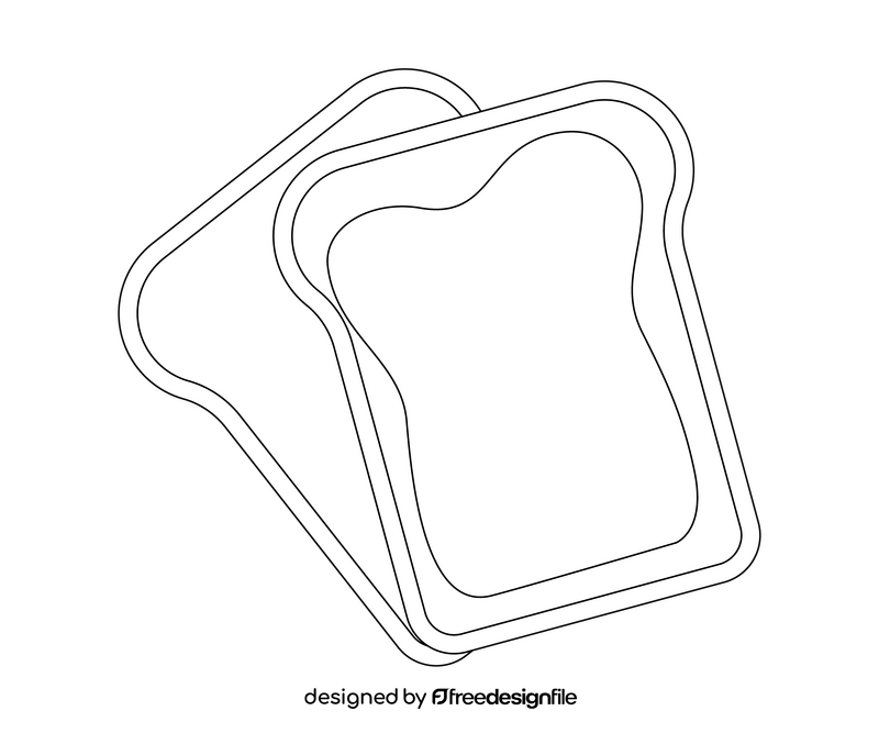 Strawberry jam on toast black and white clipart