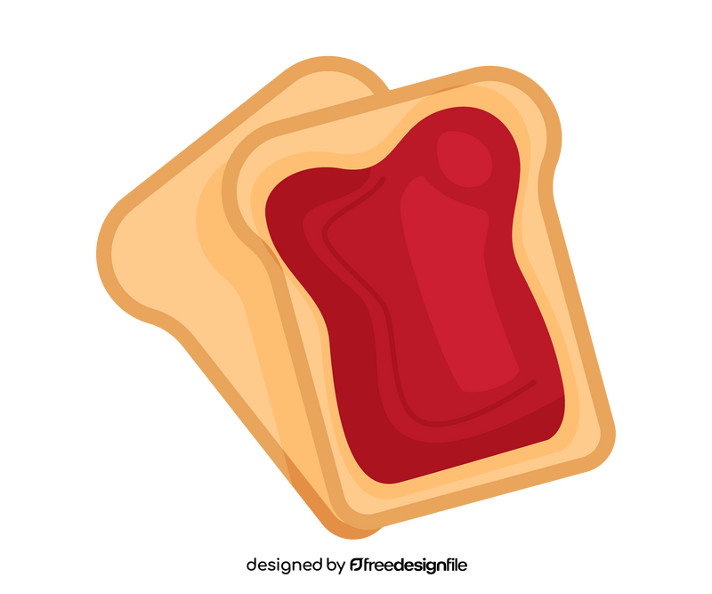 Strawberry jam on toast clipart