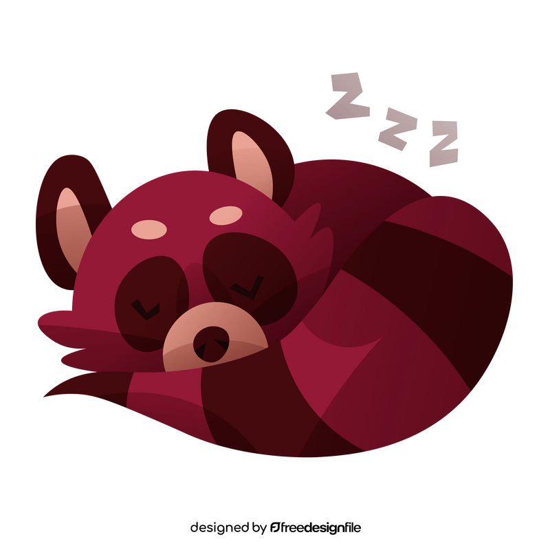 Red panda sleeping clipart