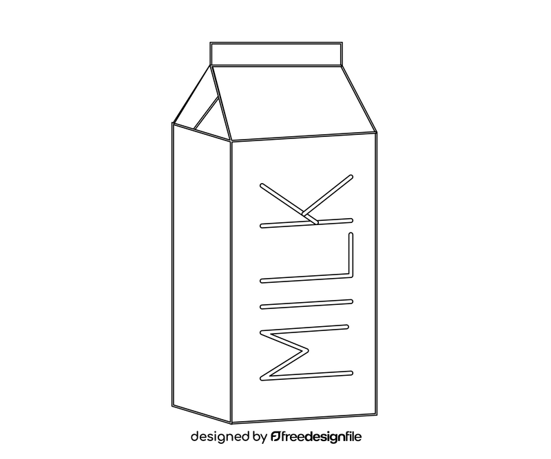 Milk carton illustration black and white clipart