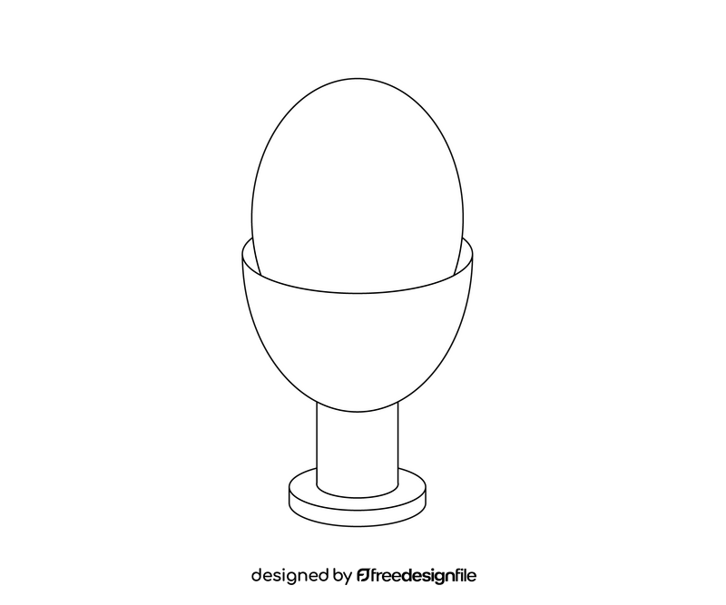 Boiled egg healthy breakfast black and white clipart