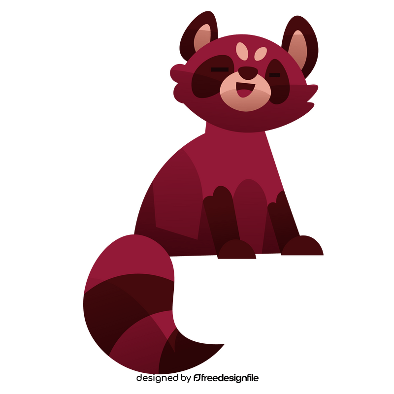Red panda smile clipart