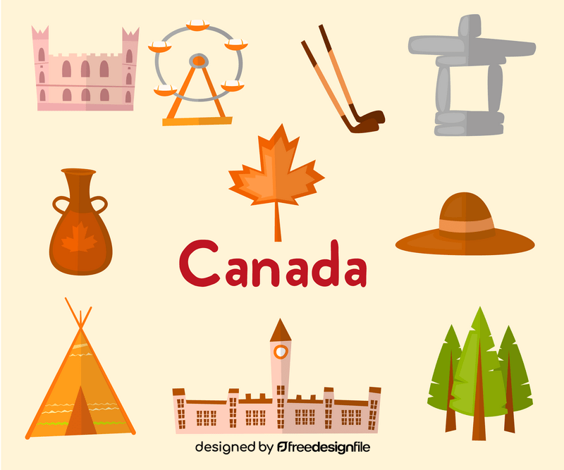 Canada travel icons vector