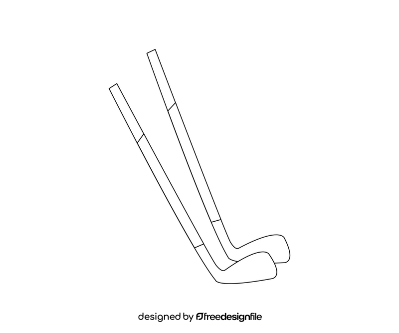 Canada hockey sticks illustartion black and white clipart